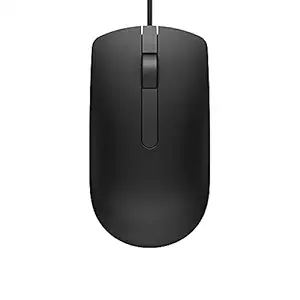 Dell MS116 Wired Optical Mouse, 1000DPI, LED Tracking, Scrolling Wheel, Plug and Play
