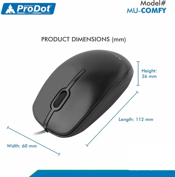 PRODOT High-Performance Ergonomic Design Comfy Wired Mouse - Image 2